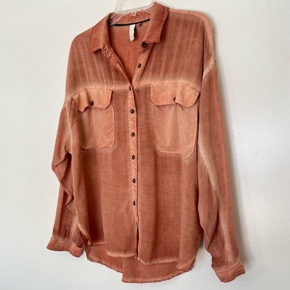 Pilcro Rust Button-Up Blouse - Picture 2 of 11